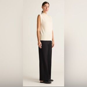 Quince Ultra Stretch Ponte Trouser Pant Sz 14 Black NWT